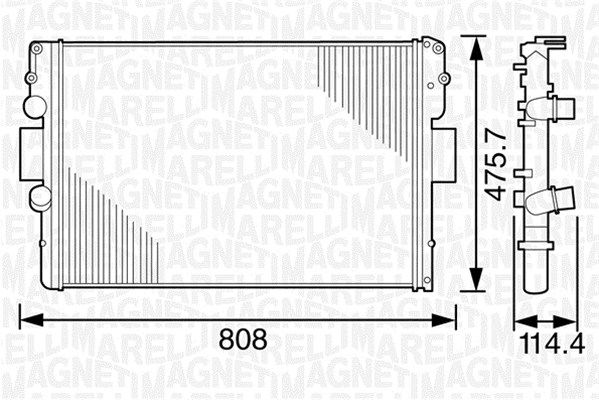 MAGNETI MARELLI Радиатор, охлаждение двигателя 350213120900